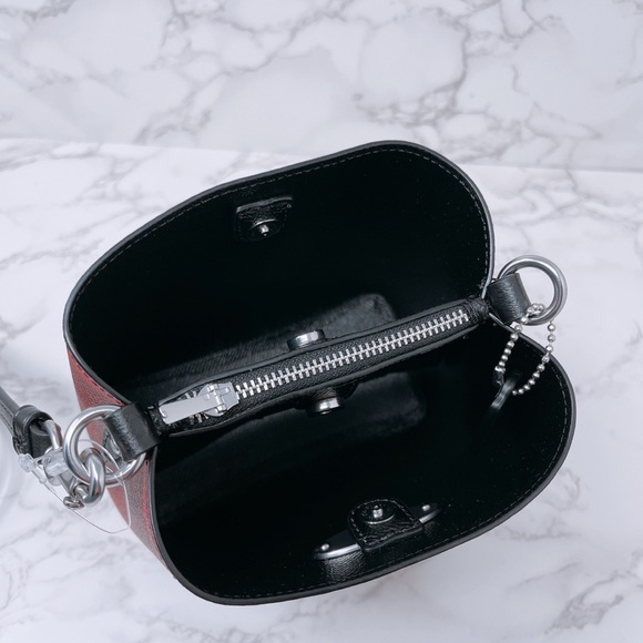 Coach Buffalo Plaid Mini Bucket Bag - Picture 6 of 6